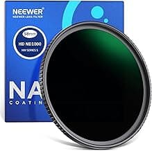 NEEWER 58mm ND Filter ND1000 10 Stops Neutral Density Filter Multi Layer Nano Coated/HD Optical Glass/Water Repellent/Scratch Resistant/Ultra Slim Black Matte Aluminum Alloy Frame for Long Exposure