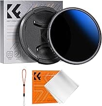K&F CONCEPT 55mm Variable ND Camera Lens Filter ND2-ND400 (1-9 Stops) + Filter Cap + Cleaning Cloth 18 Multi-Layer Coatings Adjustable Neutral Density Ultra Slim for Camera Lenses(K-Series)